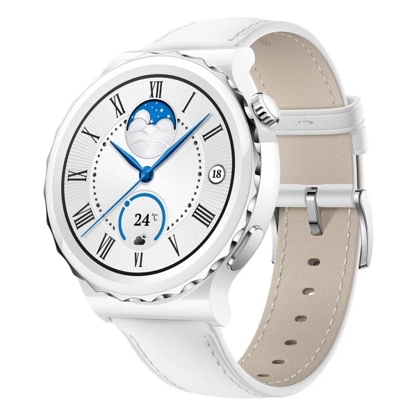 Huawei Watch Gt 3 Pro 43mm Seramik Kasa Ve Beyaz Deri Kayış Akıllı Saat - Görsel 2