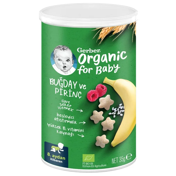 Gerber Organik Pirinçli, Buğdaylı, Muzlu Ve Ahududulu Bebek Atıştırmalığı 35 Gr - Görsel 9
