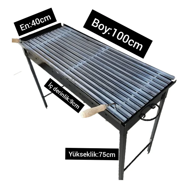 İklim 40x100 Cm Demir Mangal Barbekü Oluklu Izgara - Görsel 7