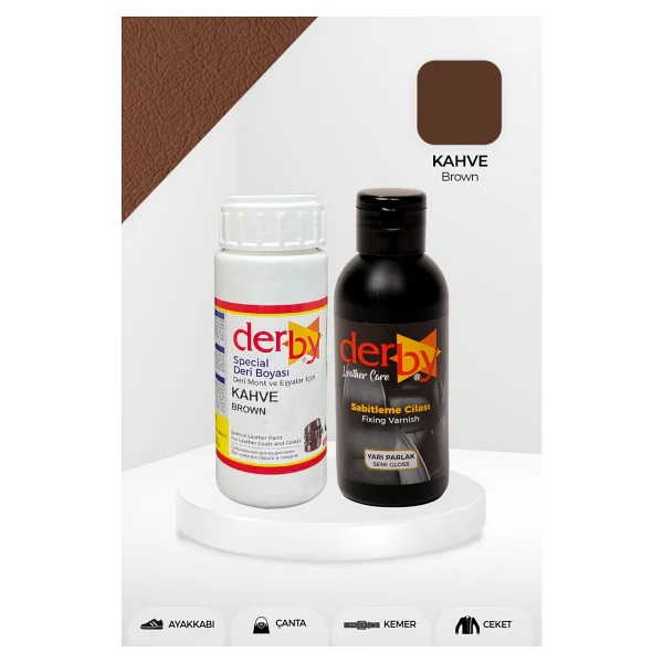 Derby Special Deri Boyası Ve Cilası - 2'li Set / Mont - Eşya - Çanta - Cüzdan - Kemer 100 Ml - Kartela Renkleri - Koyu Bordo - Görsel 7