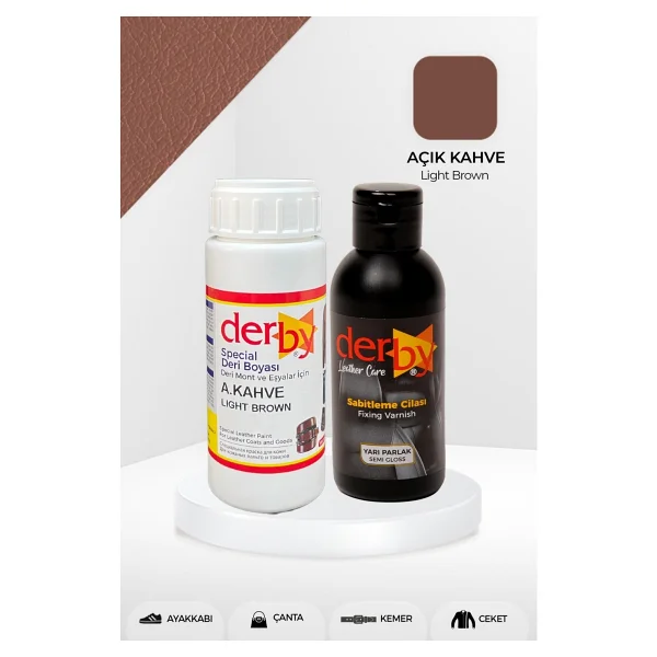 Derby Special Deri Boyası Ve Cilası - 2'li Set / Mont - Eşya - Çanta - Cüzdan - Kemer 100 Ml - Kartela Renkleri - Koyu Bordo - Görsel 9