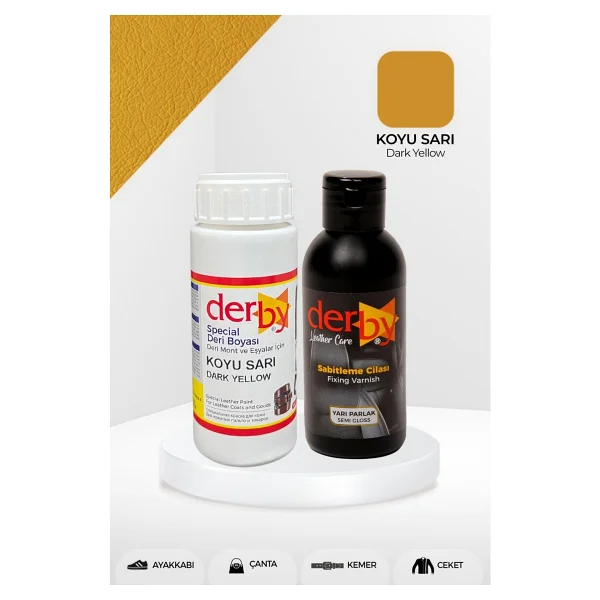 Derby Special Deri Boyası Ve Cilası - 2'li Set / Mont - Eşya - Çanta - Cüzdan - Kemer 100 Ml - Kartela Renkleri - Koyu Bordo - Görsel 6