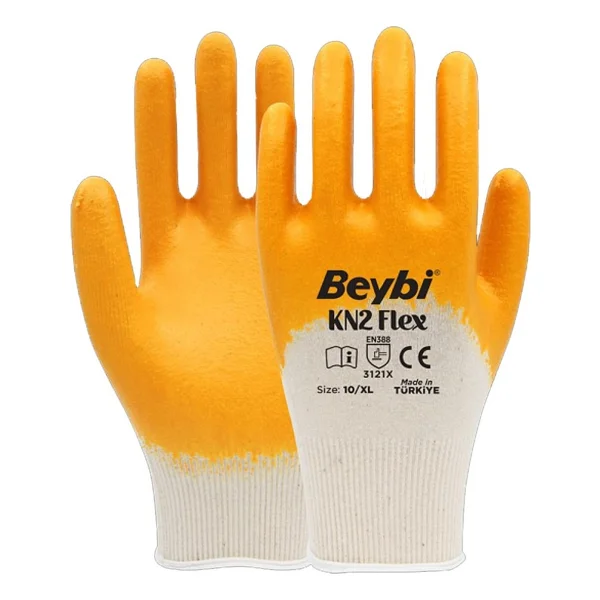 Beybi KN2 Flex Nitril Kaplı Pamuklu 10 Numara 12 Çift İş Eldiveni - Görsel 4