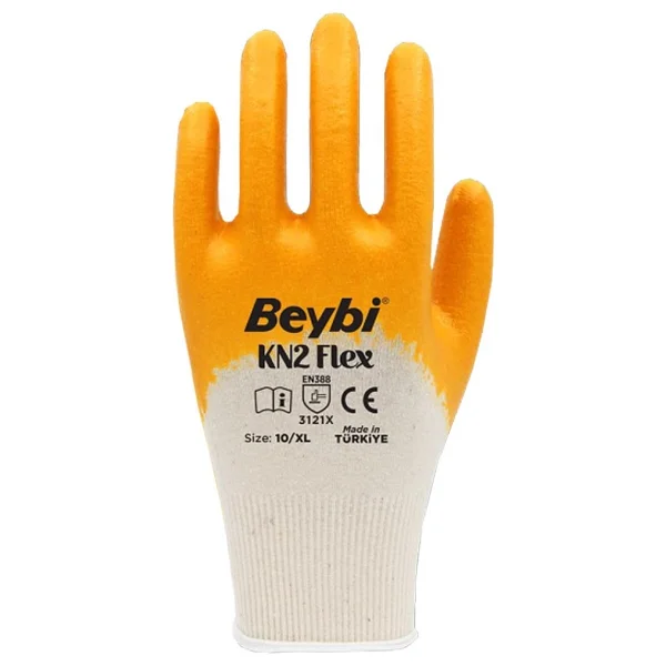 Beybi KN2 Flex Nitril Kaplı Pamuklu 10 Numara 12 Çift İş Eldiveni - Görsel 5