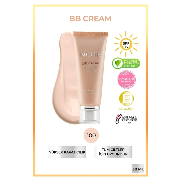 Note Nemlendirici Etkili Yoğun Kapatıcı 100 Porcelain Spf 15 35 Ml Bb Krem - Görsel 2