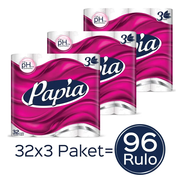 Papia 3 Adet Papia Tuvalet Kağıdı 32'li 3 Katlı - Görsel 2