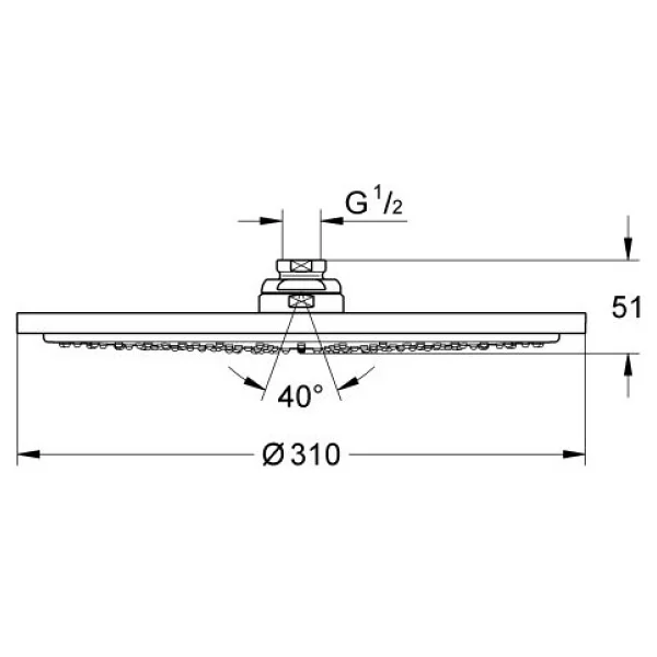 Grohe 27477000 Rainshower Cosmopolitan Krom Tepe Duşu - Görsel 2