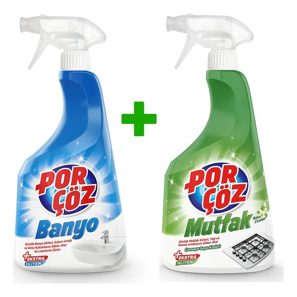 Porçöz Mutfak 750 Ml + Banyo Temizleyici Sprey 750 Ml - Görsel 3