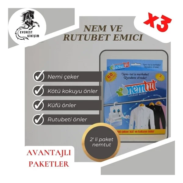 Nemtut Nem Tutucu Rutubet Giderici Korozyon Önleyici (3 Kutu/6 Paket) - Görsel 8