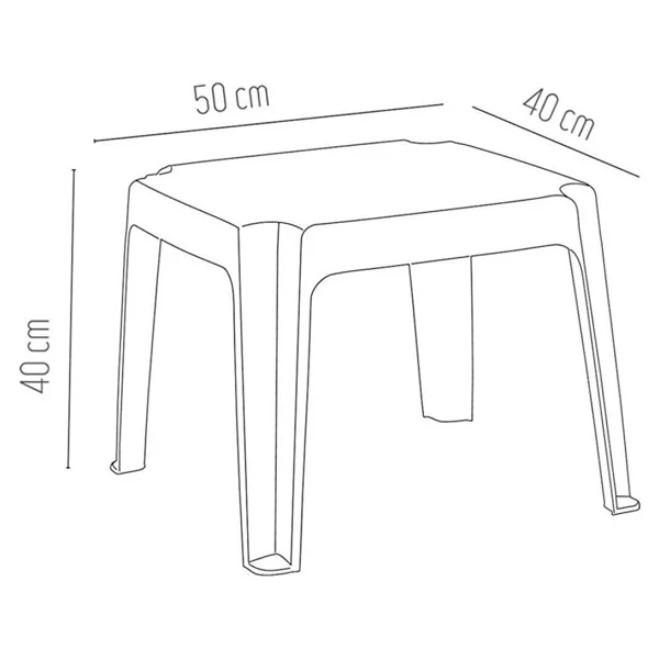 Almina Plastik Sehpa 50x40 Cm Bahçe Balkon Ve Teras Sehpası 4 Adet - Mor - Görsel 2