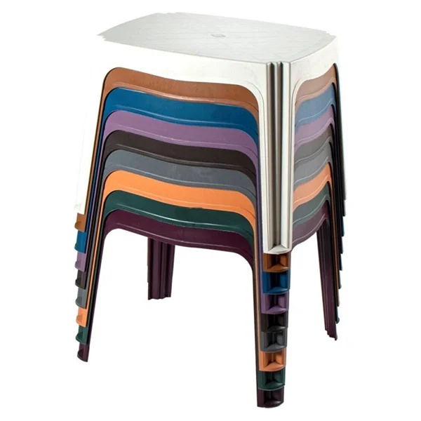Almina Plastik Sehpa 50x40 Cm Bahçe Balkon Ve Teras Sehpası 4 Adet - Mor - Görsel 3