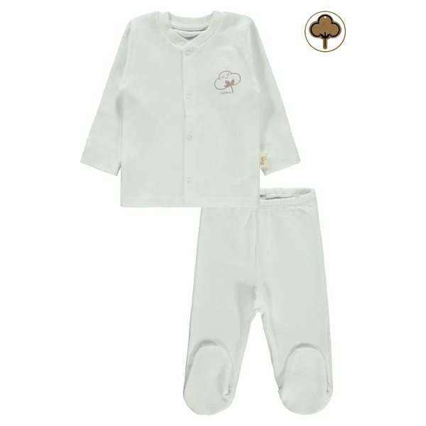 Civil Baby Bebek Organik Pijama Takımı 0-6 Ay Ekru - 0 - 1 Ay - Görsel 8