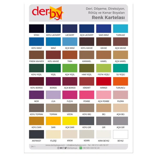 Derby Special Deri Boyası Ve Cilası - 2'li Set / Mont - Eşya - Çanta - Cüzdan - Kemer 100 Ml - Kartela Renkleri - Koyu Bordo - Görsel 2