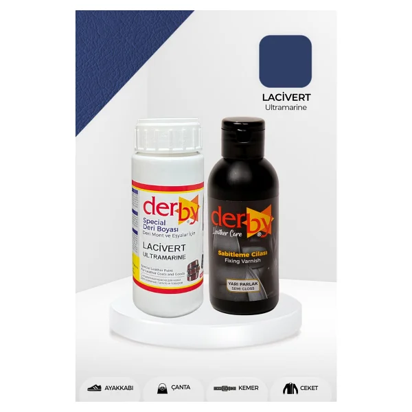 Derby Special Deri Boyası Ve Cilası - 2'li Set / Mont - Eşya - Çanta - Cüzdan - Kemer 100 Ml - Kartela Renkleri - Koyu Bordo - Görsel 4