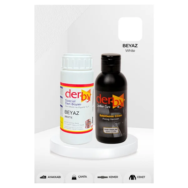 Derby Special Deri Boyası Ve Cilası - 2'li Set / Mont - Eşya - Çanta - Cüzdan - Kemer 100 Ml - Kartela Renkleri - Koyu Bordo - Görsel 5