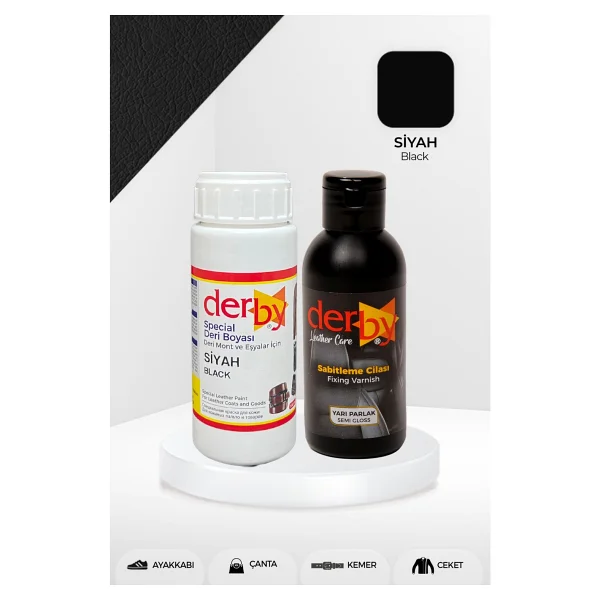 Derby Special Deri Boyası Ve Cilası - 2'li Set / Mont - Eşya - Çanta - Cüzdan - Kemer 100 Ml - Kartela Renkleri - Koyu Bordo - Görsel 8