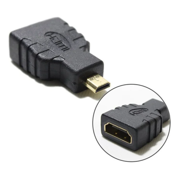 Micro Mikro HDMI To HDMI Çevirici Aparat - HDMI Dişi Micro HDMI Erkek Adaptör - Siyah - Görsel 2