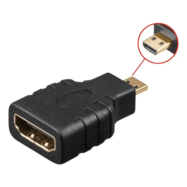 Micro Mikro HDMI To HDMI Çevirici Aparat - HDMI Dişi Micro HDMI Erkek Adaptör - Siyah - Görsel 5