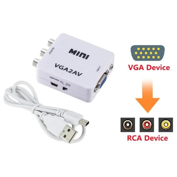 Alfais 5004 Vga To Av 3rca 1080p Video Çevirici Dönüştürücü Adaptör 3.5mm Destekli - Görsel 5