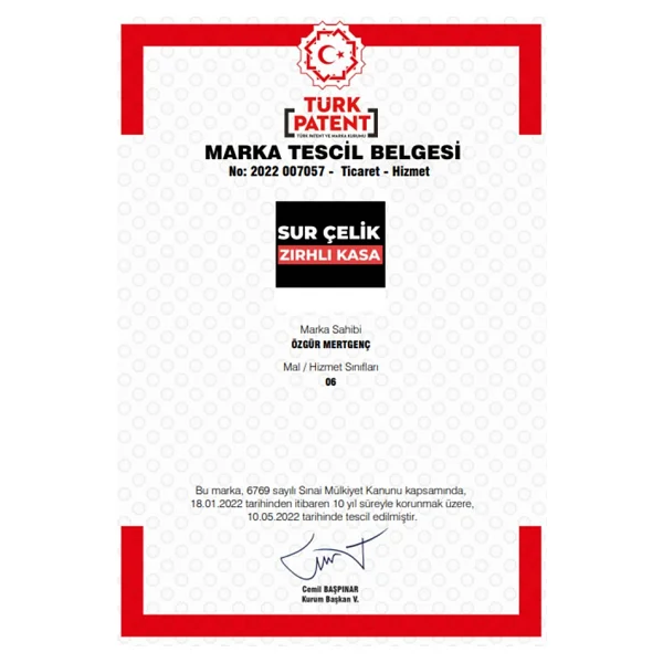 Sur Çelik Yangına Dayanıklı Para Kasası 55 Cm 100 Kg - Görsel 4