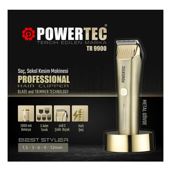 Powertec Tr-9900 Sakal Ve Saç Kesme Makinesi - Görsel 8