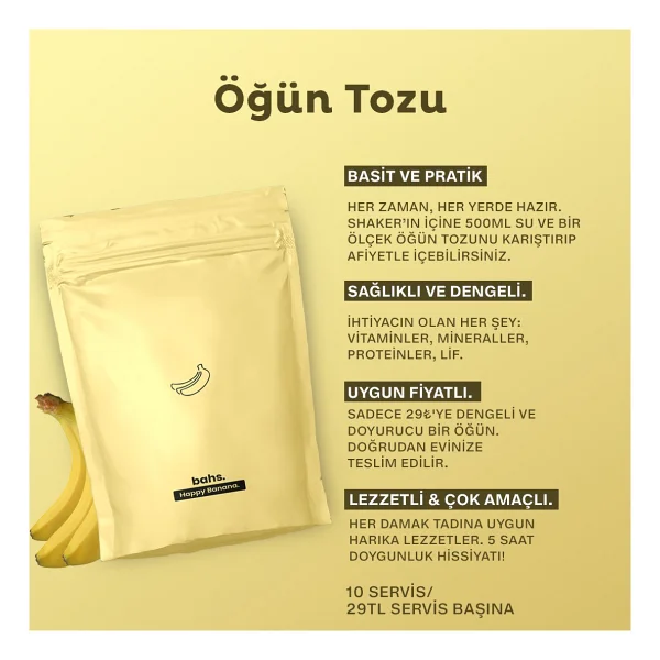 Bahs 600 Gr Muz Aromalı Öğün Tozu - Görsel 2