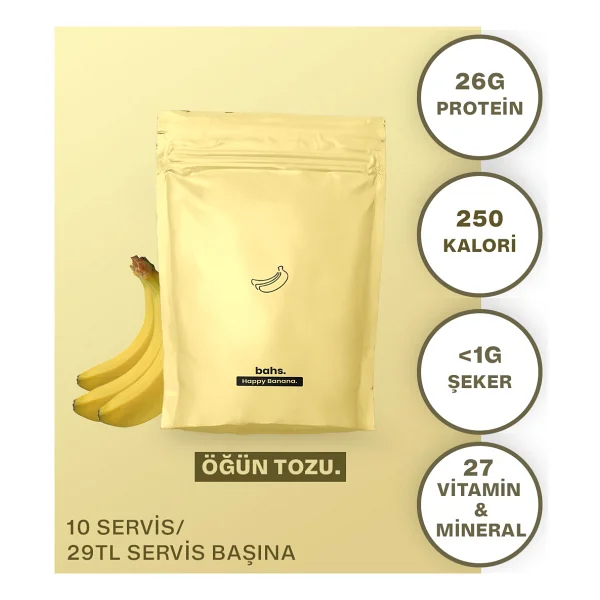 Bahs 600 Gr Muz Aromalı Öğün Tozu - Görsel 3