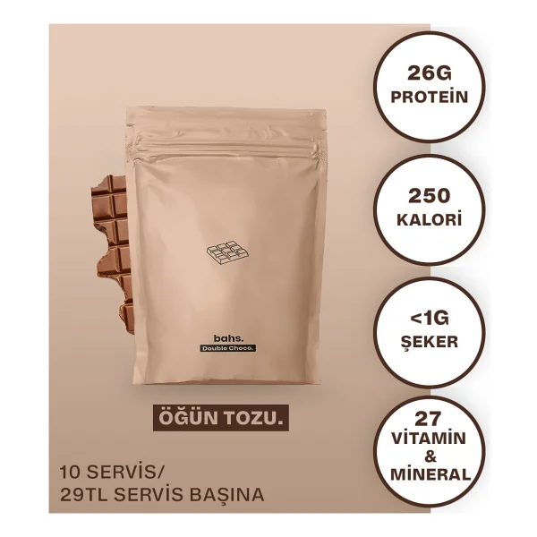 Bahs 600 Gr Çikolata Aromalı Öğün Tozu - Görsel 2