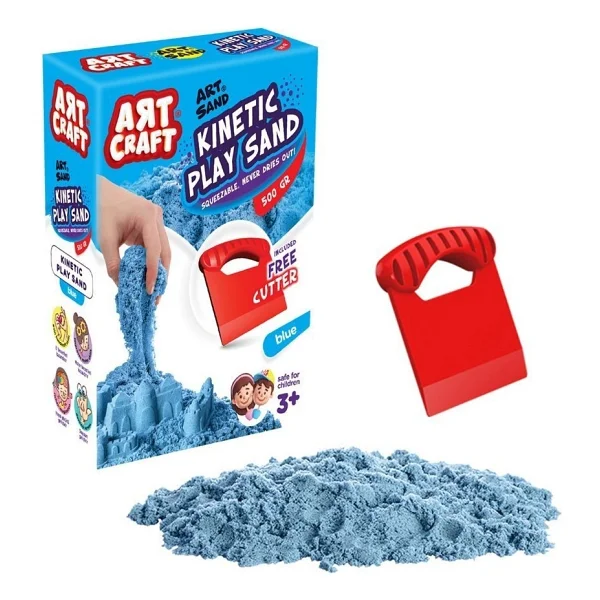 Art Craft Aksesuarlı Mavi Kinetik Oyun Kumu 500 Gr 03686 - Görsel 5