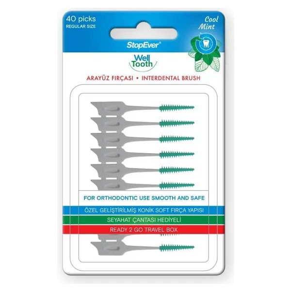 Stopever Well Tooth Cool Mint 40'lı Arayüz Fırçası - Görsel 2