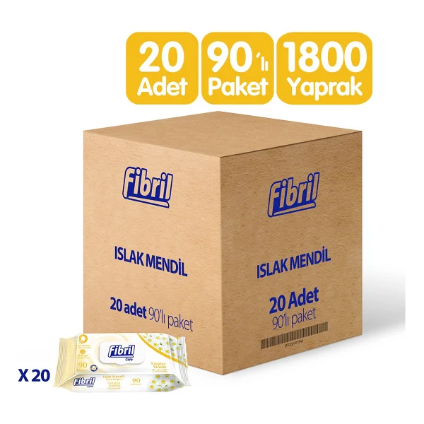 Fibril Papatya Kokulu Islak Mendil 20x90 Lı Paket 1800 Yaprak - Görsel 2