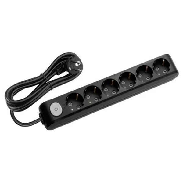 Viko Multi-Let 90137601 Topraklı Anahtarlı Siyah 1 M 6'lı Priz - Görsel 2
