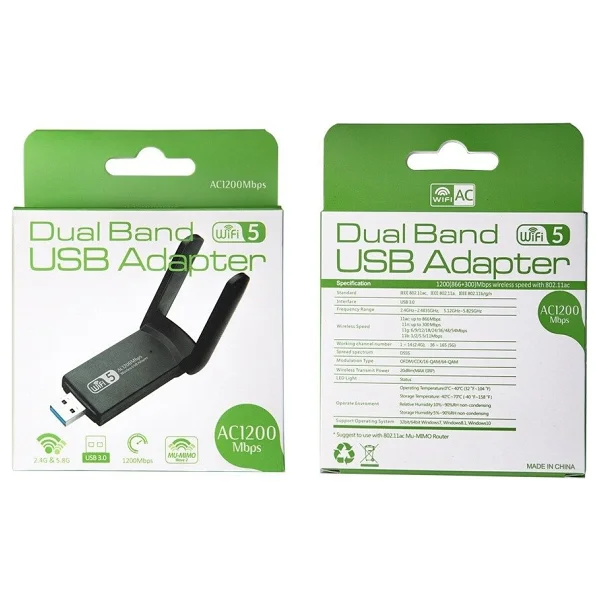 Ac1200 Mbps Dual Band USB 3.0 Adaptör Kablosuz Wi-Fi Alıcı - Görsel 5