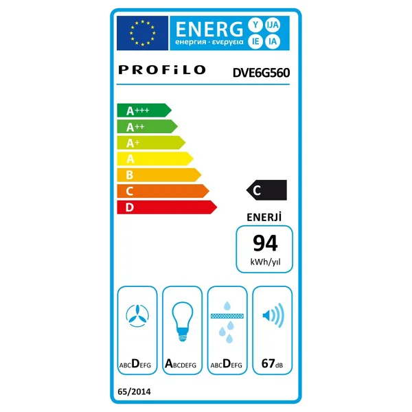 Profilo Dve6g560 Siyah Duvar Tipi Davlumbaz - Görsel 2