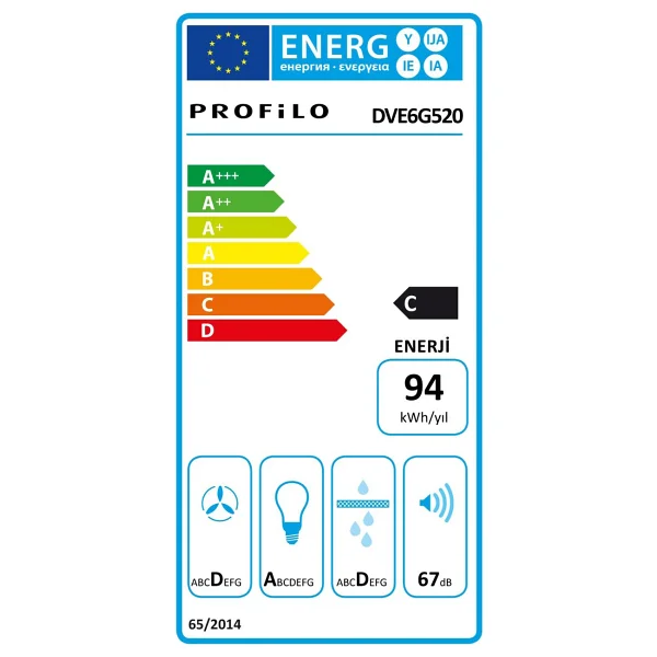 Profilo Dve6g520 Beyaz Duvar Tipi Davlumbaz - Görsel 3