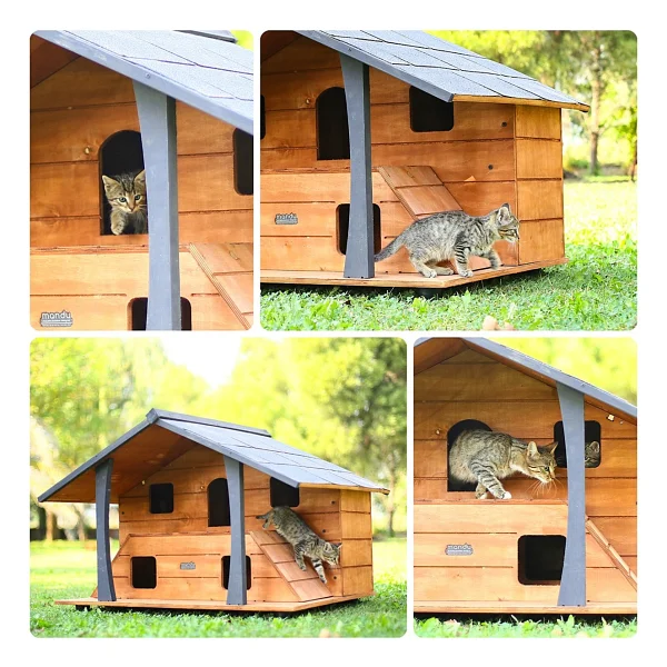 Mandu Ahşap Lüks Kedi Evi - Görsel 6