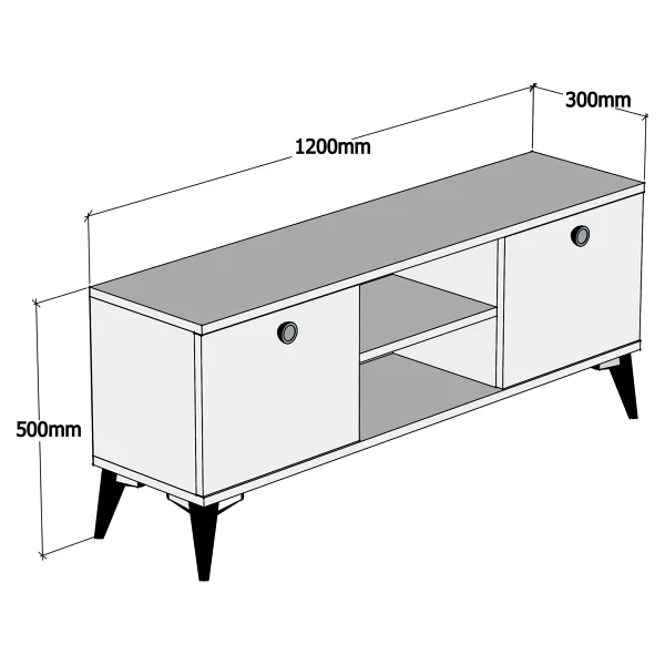 Ferniso Mobilya 120 Cm TV Ünitesi Dut - Görsel 2