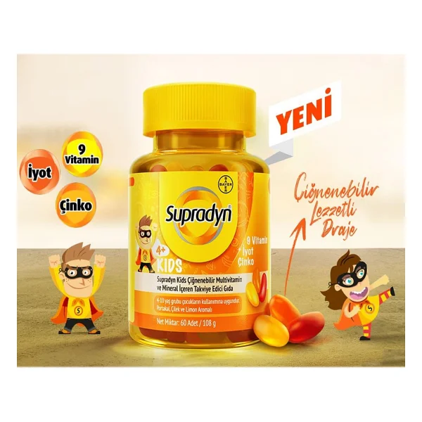Supradyn Kids Multivitamin 60 Tablet 2'li - Görsel 3