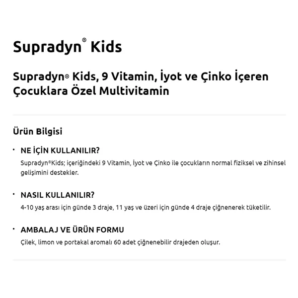 Supradyn Kids Multivitamin 60 Tablet 2'li - Görsel 4
