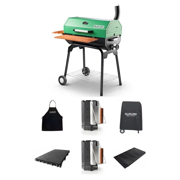 Guruss Cg-075 Tam Set Kırmızı Kömürlü Barbekü Mangal - Görsel 8