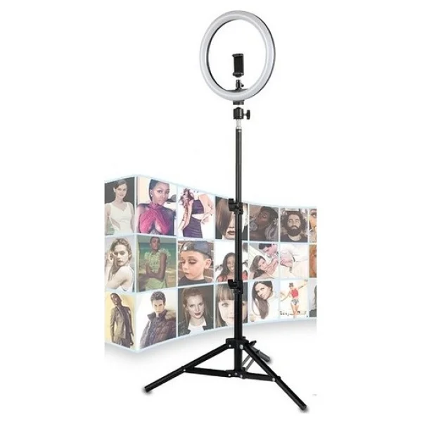Blackmarket 14" Işık 2 M Stand Kuaför Makyaj Canlı Yayın Çekimleri Sürekli Işık Stüdyo Işığı Ring Light - Görsel 2