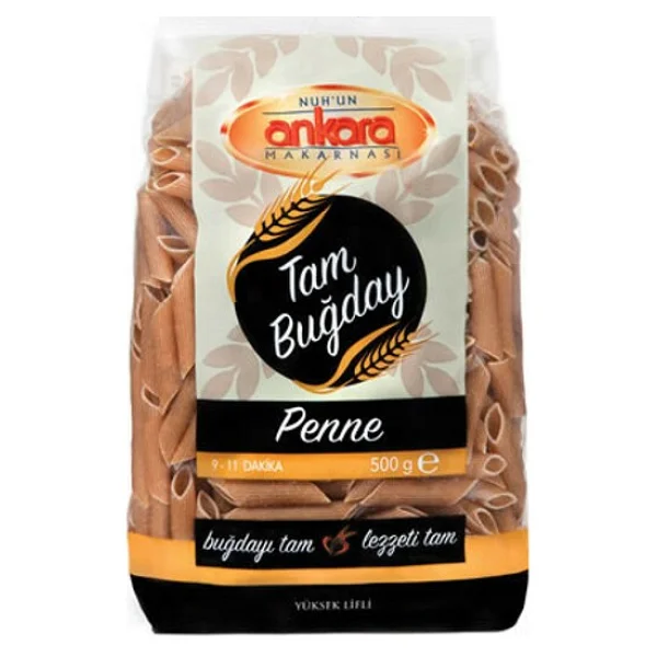 Nuh'un Ankara Tam Buğday Penne - Kalem Makarna 500 Gr - Görsel 2
