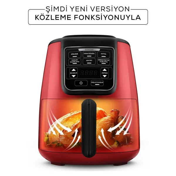 Karaca Air Pro Cook Köz XL Airfryer 4 Lt Yağsız Space Gray Black Fritöz - Görsel 8