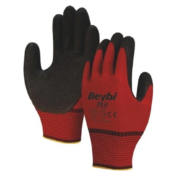 Beybi Pl9 Lateks Kaplı Polyester 9 Numara İş Eldiveni - Görsel 6