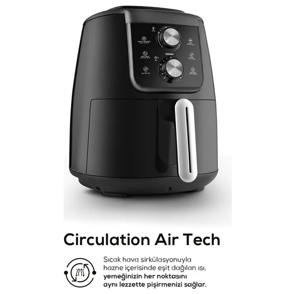 Karaca Air Pro Cook Manuel XL Airfryer 4 Lt Yağsız Siyah Fritöz - Görsel 4
