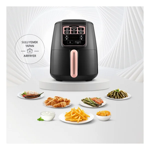 Karaca Air Pro Cook XL 2in1 Airfryer 4 Lt Konuşan Yağsız Rose Gold Fritöz - Görsel 2