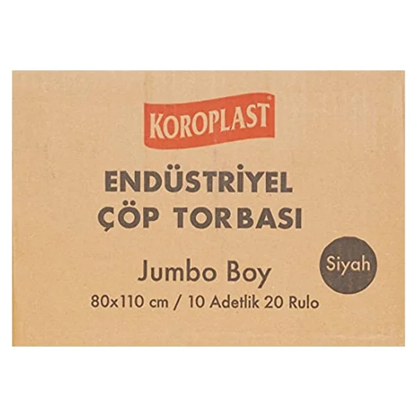 Koroplast Eko Endüstriyel Jumbo Boy Siyah Çöp Poşeti 10'lu - Görsel 4