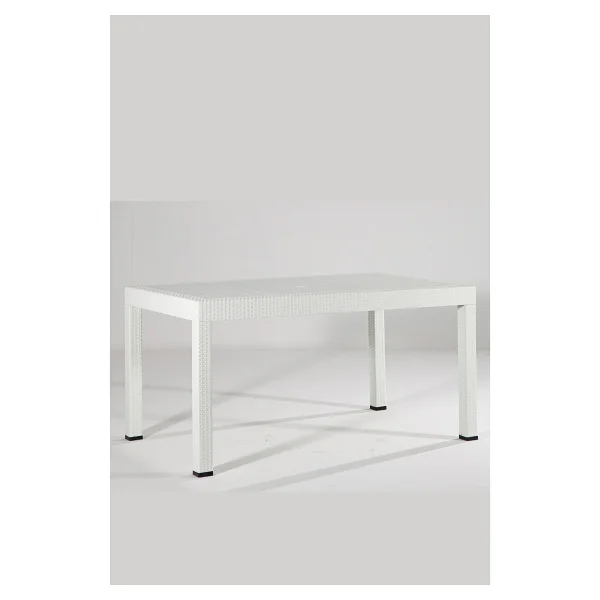 Mobetto Rattan 90x150 Camsız Beyaz Masa - Bahçe&Balkon&Teras - Renkli - Görsel 2