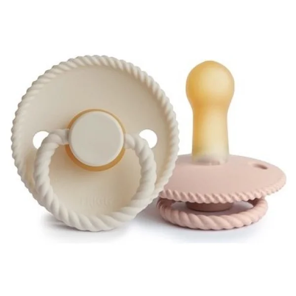 Frigg Rope İkili Kauçuk 6-18 Ay Emzik Blush-Cream - Görsel 3