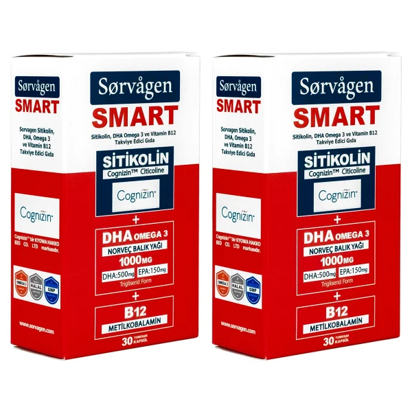 Sorvagen Smart Sitikolin DHA Omega 3 ve B12 30 Kapsül 2'li - Görsel 5